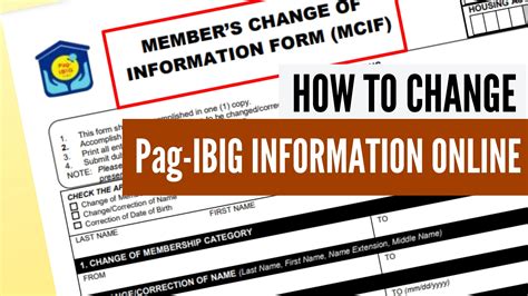 www.pagibig.gov.ph form|Pag IBIG Change of Information Online: Guide to .